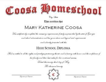 Preview of Homeschool Diploma - can edit - Word Format