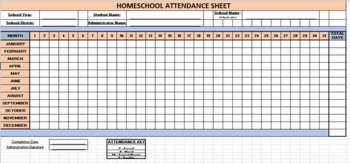 Preview of Homeschool Editable Attendance Sheet, Hour Log & Daily Schedule
