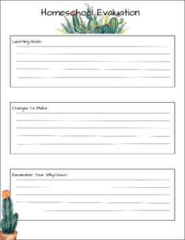 Homeschool Evaluation Form by PHK Learning | TPT