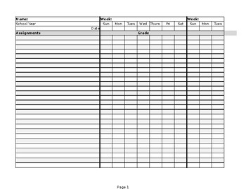 Preview of Homeschool Gradebook Spreadsheet or Printable