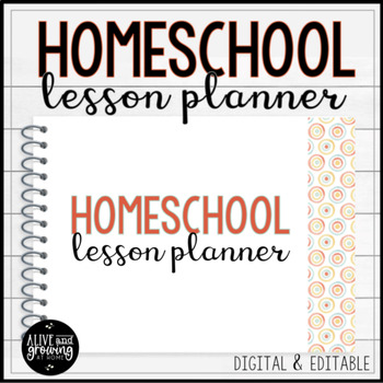 Preview of Digital and Editable Homeschool Lesson Planner
