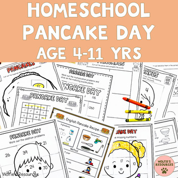 Preview of Homeschool Pancake Day Shrove Tuesday Worksheets Printables PPT | PreK - 5