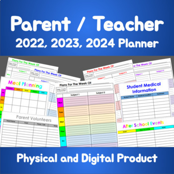 Preview of Homeschool Parent / Teacher Lesson Planner 2023-2024  *FREE Lifetime Updates*