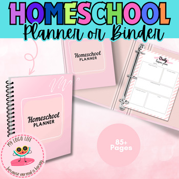 Preview of Homeschool Planner (Pink) /Undated |Student Planner|