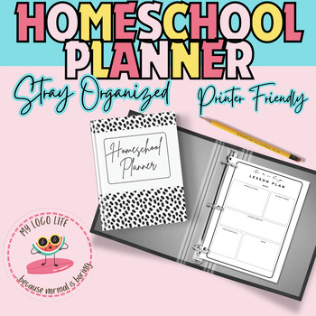 Preview of Homeschool Planner (Blank) Printer Friendly (Black/White Version)
