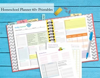 Preview of 140+ pgs 2015-2016 Homeschool Planner - Complete Binder Set - Owl Theme
