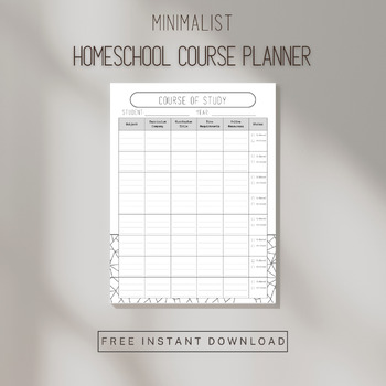 Homeschool Planner - Course of Study by Stormy Swamp Academy | TPT