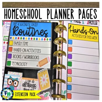 Preview of Homeschool Planner Pages Extension Pack EDITABLE