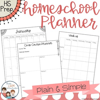 Preview of Homeschool Planner - Plain & Simple Style