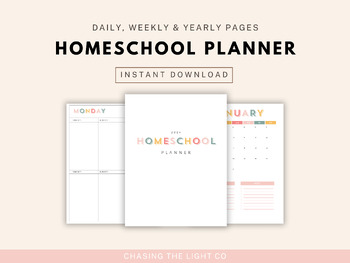 Preview of Homeschool Planner Printable 2024, Homeschool Planner Bundle, Homeschool Pages