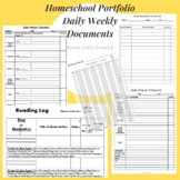 Homeschool Portfolio Daily Weekly Forms Documents Daily Le