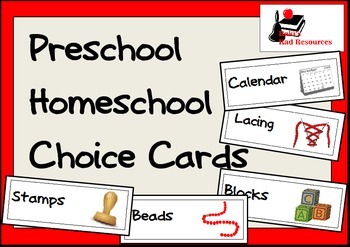 Preview of Homeschool Preschool Choice Cards