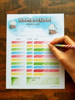 Preview of Homeschool Report Card Colorful Cupcake