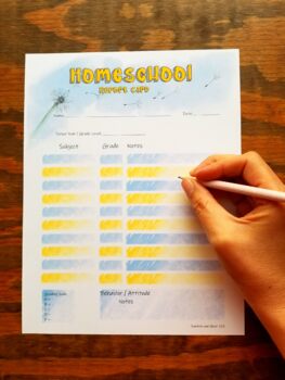 Preview of Homeschool Report Card in Dandelion Theme