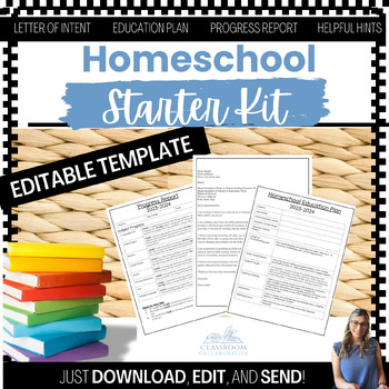 Preview of Homeschool Starter Kit: Editable Template