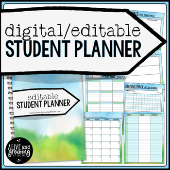 Preview of Editable Homeschool Student Planner