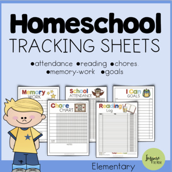 Preview of Homeschool Tracking Sheets (Attendance Record, Reading Log, Chore Chart & MORE!)