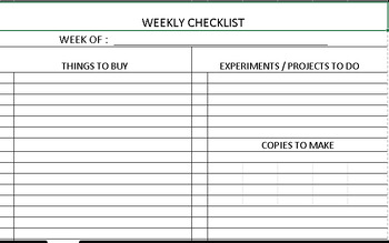 Preview of Homeschool Weekly Checklist