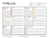 Homeschool Weekly Student Lesson Plan Checklist Template