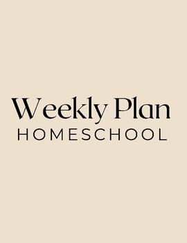 Preview of Homeschool weekly plan