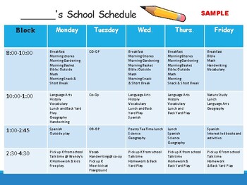 daily schedule example for ela block in kindergarten