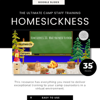 Preview of Homesickness Training for Camp Counselors, Camp Counselor Training, EDITABLE