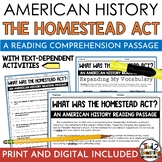 Homestead Act 1862 Reading Passage & Westward Expansion Fu