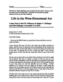 Homestead Act/Life in the West Primary Documents handout
