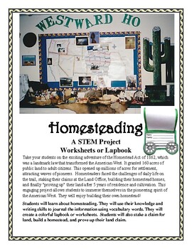 Preview of Homesteading A Stem Project Activities and Worksheets