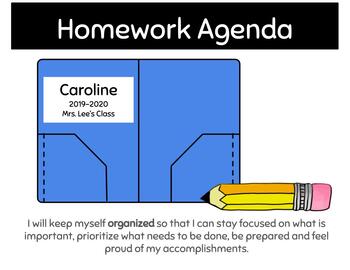 Preview of Homework Agenda & Monthly Goal Planner
