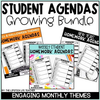 Preview of Homework Agendas for the Year, Student Planner