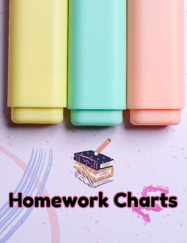 Preview of Homework Behavior Charts Printable - 6 Weekly Behavior Charts for Homework