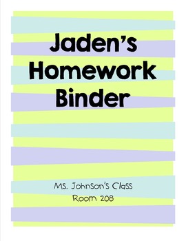 homework binder sheet