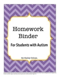 Homework Binder for Kids with Autism