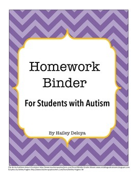 Preview of Homework Binder for Kids with Autism
