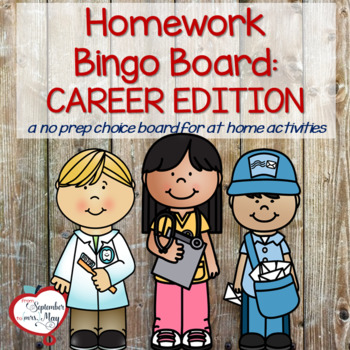Preview of Homework Bingo/Choice Board: Career, Job Edition