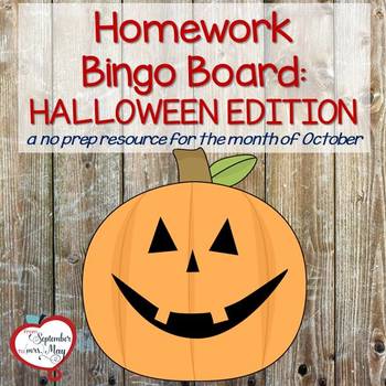 Preview of Homework Bingo/Choice Board: Halloween Edition