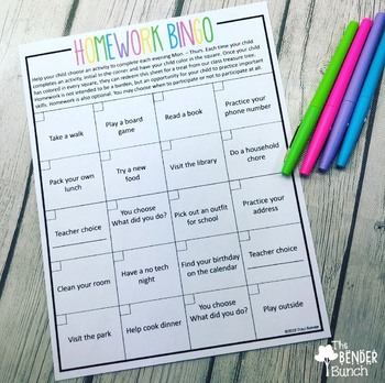 Preview of Homework Bingo {Editable Freebie}