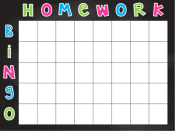 Homework Bingo Poster by Faith and 4th Grade | Teachers Pay Teachers