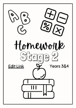 Preview of Homework Booklet | Homework | Maths and English | Year 3 | Year 4 | Editable