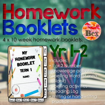 Preview of Homework Booklets Yr 1 - 2 (40 Weeks)