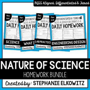 Preview of Intro to Science / Nature of Science Homework Bundle | Printable & Digital