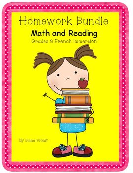 Preview of Homework Bundle - Mathematics and Reading - Grade 3 French Immersion