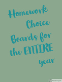 Homework Choice Board FULL YEAR