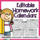 Homework Calendars (Editable)