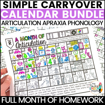 Preview of Speech Therapy Homework Calendar ULTIMATE BUNDLE