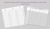 Homework Check and Participation Grade Excel Sheets