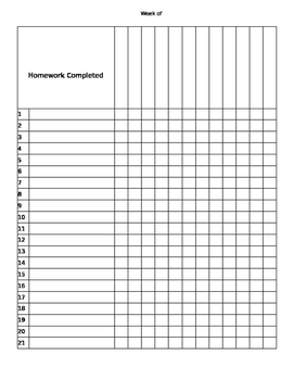 homework checklist pdf