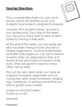 middle school homework page ndv