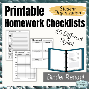 Preview of Homework Checklists for Students